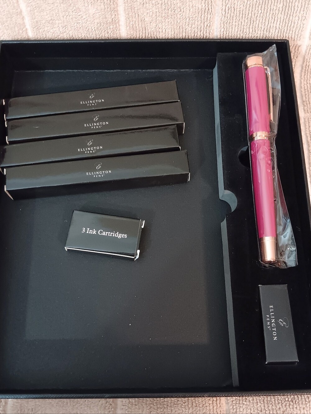 Ellington Fountain Pen & Journal Gift Set - Pink/Tan - Picture 7 of 9